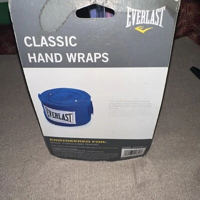 Everlast 120" Classic Boxing Hand Wraps White Small Size New BLUE - Image 1 of 4