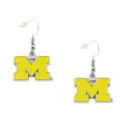 MICHIGAN WOLVERINES NCAA TEAM LOGO DANGLE EARRINGS BY AMINCO FREE SHIPPING Cover