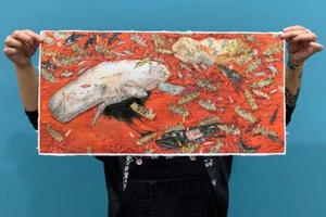 Mu Pan Big Whale Signed LE #/75 36x18 Giclee Fine Art Print Poster Moby Dick  - Picture 1 of 2