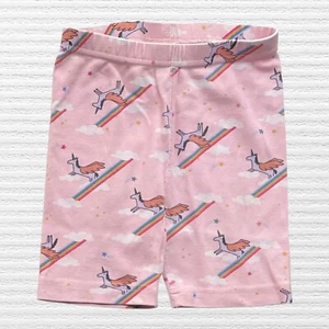 Hanna Andersson Girls Unicorns & Rainbows Short John Pajama Bottom Size 8 - Picture 1 of 11