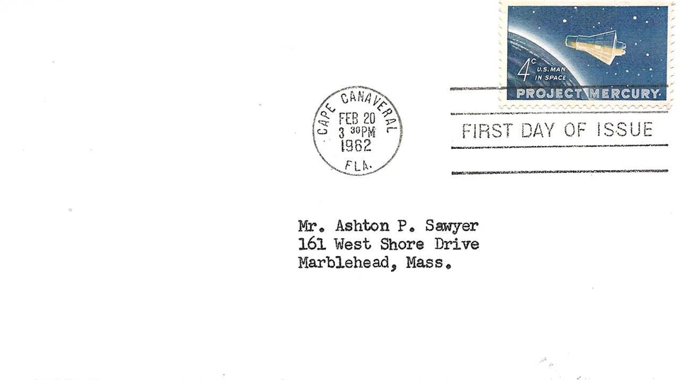 First Day Cover Project Mercury Cape Canaveral FL addressed no cachet SC#1193 - Image 1 of 1