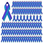 100Pcs Suicide Prevention Ribbon Lapel Pin Satins Fabric Bowknot with Safety Pin