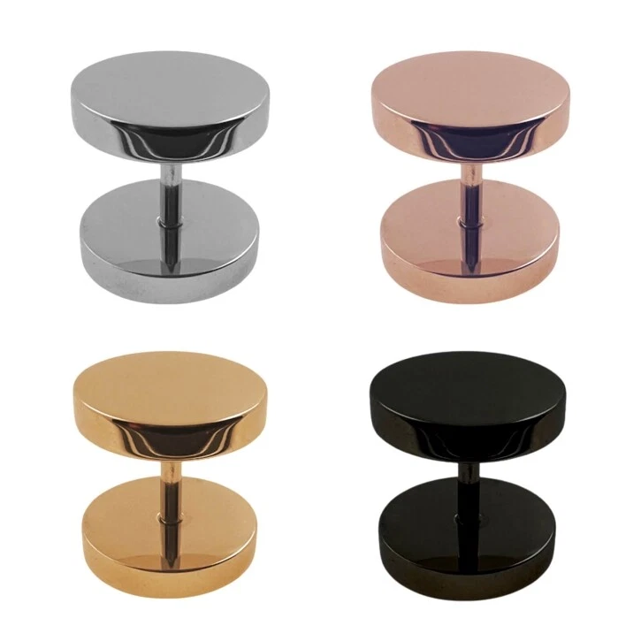 1 Paar Ohrringe Fake Plug 316L Chirurgenstahl in verschiedenen Farben und Größen - Bild 1 von 1