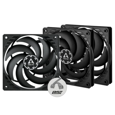 3 x ARCTIC P12 Slim PWM PST 120mm Low Profile PC Fans 2100RPM 42CFM 4-Pin 3-Pack - Image 1 of 4