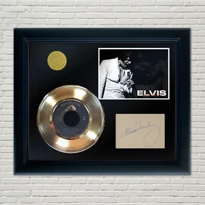 Elvis Presley Framed 45 Gold Record Reproduction Signature Display 3 - Picture 1 of 2