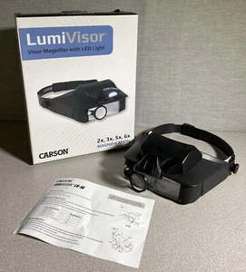 Carson LumiVisor Head Visor Magbifier With  LED Light 2x, 3x, 5x, 6x - Works!! - Picture 1 of 12
