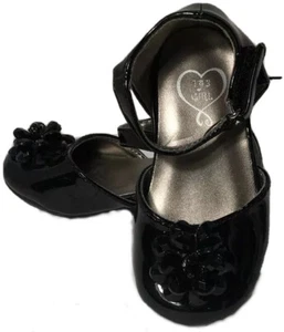 Toddler~143 Girl Brand~SZ 5~Faux Patent Leather Mary Janes~Beaded Flower Accent - Picture 1 of 10