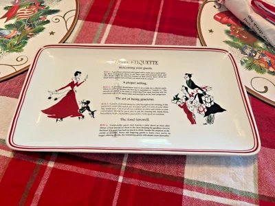 Pottery Barn Disney Plate Holiday Party Platter Christmas Santa tray appetizer ! - Image 1 of 4