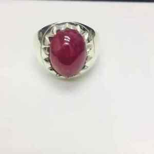 Red Zircon Solid 925 Sterling Silver Gemstone Handmade Gift Men's Ring F-164