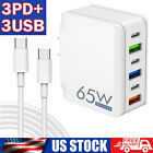 65W Fast Charging 3 USB + 3 PD Wall Charger For Samsung Galaxy A54 A34 A14 A35 