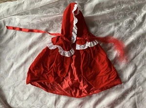 Blood Red Doll Cape Vintage TLC Med Doll Size Eyelet Arm Slits Dramatic Velour - Picture 1 of 10