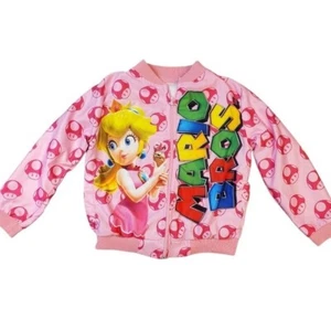 Super Mario Peach Princess Jacket Girls Size Medium Zipper Long Sleeve Sweater - Picture 1 of 9
