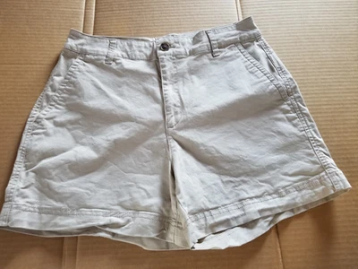 Pantalones Cortos GAP Mujer Talla 10 Beige Novia Caqui Tiro Alto Algodón Cremallera #900381 Foto 1 de 4