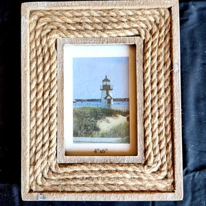 Nautical Rope Border 9.5 x 7.5 (outside) Textured Photo Frame 4x6 (inside) - Picture 1 of 2