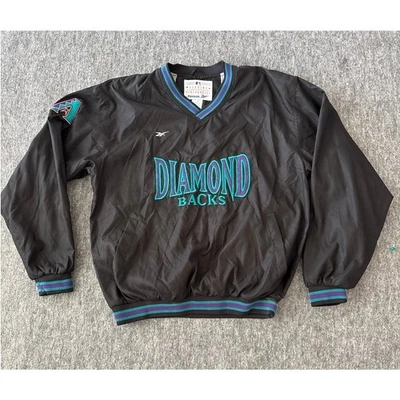 Chaqueta cortavientos Arizona Diamondbacks Reebok vintage mediana para hombre negra verde azulada Foto 1 de 4