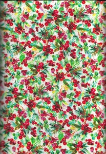 45" 100%  cotton   Christmas fabric "Holly Berries "  by Oasis Fabrics - Picture 1 of 1