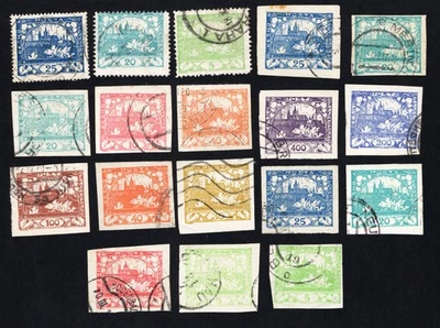 Checoslovaquia 1918-19 grupo de sellos usados CV=3,6$ Foto 1 de 2