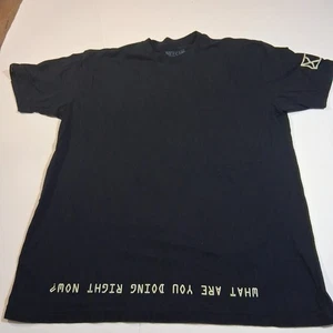 Herren DEFCOR Gr. XL Kurzarm T-Shirt Schwarz Reverse Mirror Text Gym Workout - Bild 1 von 3