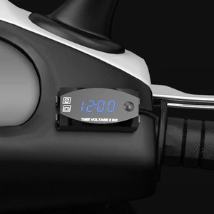 Medidor Digital 2 en 1 – Voltímetro y Reloj para Moto, 6–30V, Resistente al Agua - Imagen 1 de 9