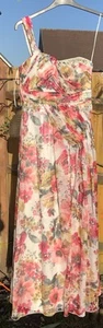 Quiz One Shoulder Dress Floral Colourful Summer Party Occasion Dress 14 UK - Picture 1 of 7