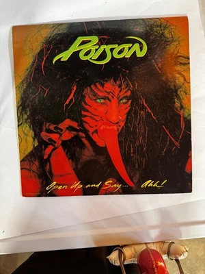 POISON Open Up and Say... Ahh! LP 1988 UNCENSORED Cover Vinyl C1-48493 1st Press - Image 1 of 4