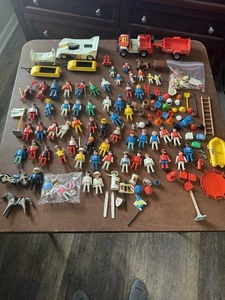 Huge 1970s-80s Playmobil Lot of Figures & Accessories Vehicles And More - Picture 1 of 9