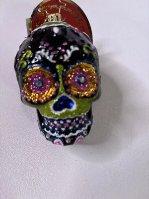Christopher Radko Drop Dead Gorgeous Ornament 1019180 Day of Dead Sugar Skull - Image 1 of 4
