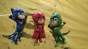 Kurt Adler PJ Masks Blow Molds Set Of 3 Christmas Ornaments - EUC - Picture 1 of 5