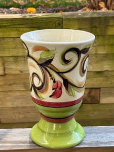 Gail Pittman Honeysuckle Signed Hand-painted Ceramic Pottery 9.5" Vase (2000) - Picture 1 of 14