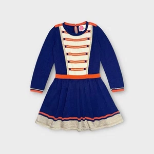Mini Boden Blue Nutcracker Holiday Knit Dress - Picture 1 of 5