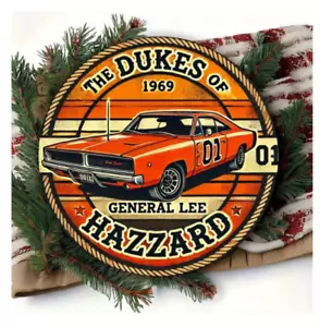 Vintage Car Metal Tin Sign (7.87 X 7.87 Inches) - Rustic Wall Art For Home, Bar, - Picture 1 of 12