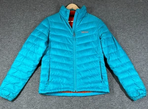 Marmot Hype 700 Fill Down Puffer Jacket Womens Size S Small Teal Orange - Picture 1 of 14