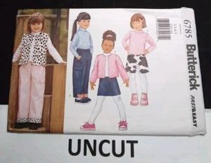 BUTTERICK UNCUT Easy Pattern 6785 Girls Size 2-3-4-5 Jacket Vest Top Skirt Pants - Picture 1 of 8