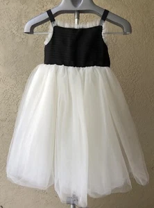 Janie and Jack Special Occasion Line Girls Dress Size 6 Black & Off White Tulle - Picture 1 of 13