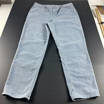 Женские вельветовые брюки American Eagle 36x28* с высокой талией светло-голубые эластичные 16L - Изображение 1 из 4