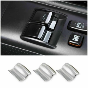 3x Fit For Toyota FJ Cruiser 2007-2014 ABS Chrome Window Lift Panel Switch Trim - Picture 1 of 10