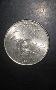 2004-P Michigan State Quarter "Brilliant Uncirculated" Dye Crack Error - Picture 1 of 2