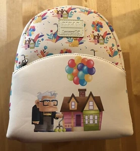 LOUNGEFLY DISNEY PIXAR UP SERIES CARL & BALLOON HOUSE MINI BACKPACK - Picture 1 of 2