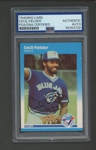 Cecil Fielder 1987 Fleer Update Card U-31 Blue Jays PSA/DNA Encased Autograph - Picture 1 of 2