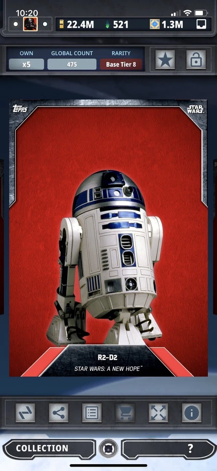 Topps Star Wars Digital Card Trader Tier 8 - Red Cloth R2-D2 Base 3 - Image 1 of 1