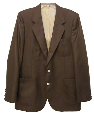 Chaqueta de lino marrón vintage años 80 LANVIN para hombre Harris & Frank 44 Foto 1 de 4