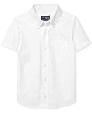 The Childrens Place Boys Short Sleeve Oxford Shirt White Size XL - Image 1 of 4