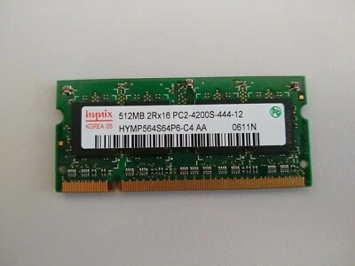 Hynix 512MB DDR2 2Rx16 PC2-4200S-444-12 - HYMP564S64CP6-C4 - Image 1 of 2