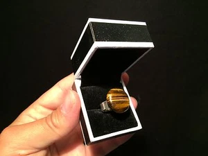 Bague femme réglable Argent 925 avec Oeil de tigre / Silver Adjustable ring!! - Imagen 1 de 1