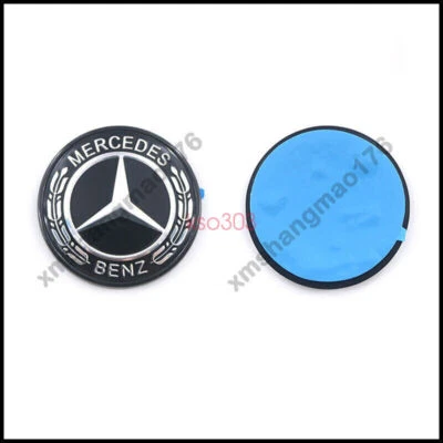 Emblema insignia corona laurel plano negro capó Mercedes Benz (pasta) Foto 1 de 4