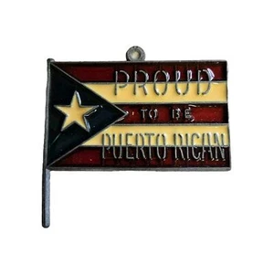 PROUD TO BE PUERTO RICAN SONNENFÄNGER ORNAMENT GLASMALEREI - Bild 1 von 3