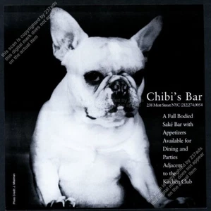 Foto del Bulldog Francés 1998 por Jacqueline Mitelman Chibi's Bar Nueva York anuncio impreso de colección - Imagen 1 de 7