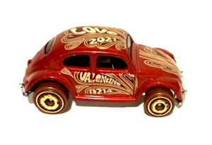 Hot Wheels RED Valentine Volkswagen Beetle 1988 Love And Hearts - Picture 1 of 5