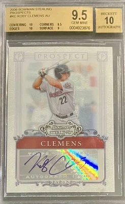 2006 Bowman Sterling Prospects Koby Clemens RC Auto BGS 9.5 Chrome Astros - Image 1 of 2