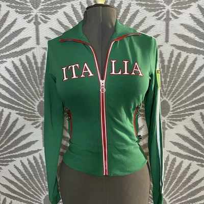 Chaqueta De Colección Autoestima Italia Talla M Verde Cremallera Deportiva Y2K Streetwear Foto 1 de 4